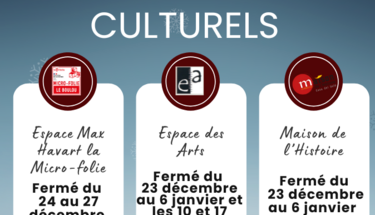 Horaires espaces culturels 