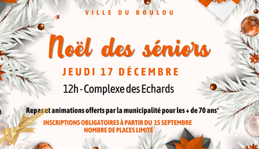 Inscriptions repas de Noël des séniors au CCAS à partir du 15 septembre