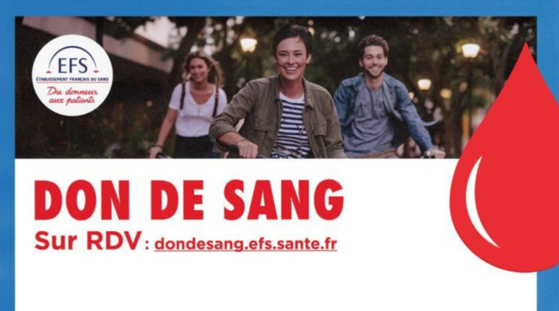 Don du sang - Jeudi 27 août 2026 de 15h à 19h30